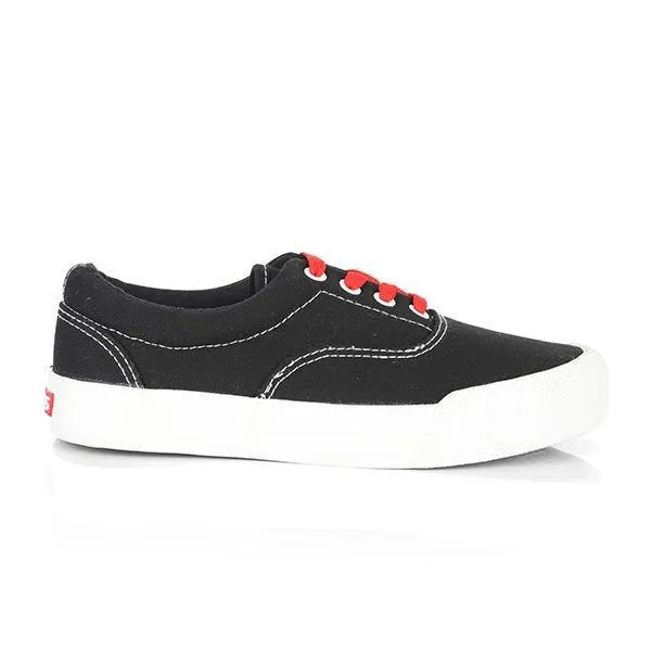 BOYS BLACK LACE UP SNEAKERS