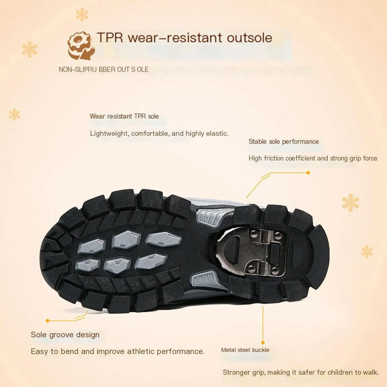 Childrens Fashion Snow Boots Outdoor Ski Shoes Boys Girls Kids Non Slip Comfy Warm Thick Shoes Mid Length Snowsuit
