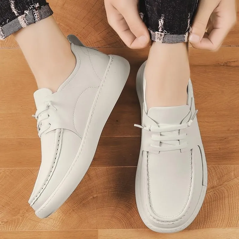 Men's Lace Up Platform Oxfords Business Casual Comfortable Walking Shoes