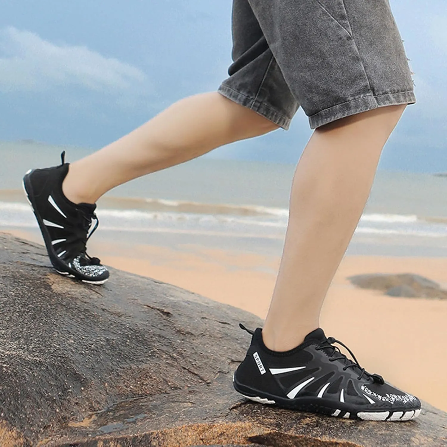 Quick Drying Wading Shoes for Men Fashion Breathable Swimming Shoes Lightweight Beach Sports Kayaking Shoe