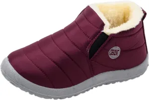 Winter Walking Shoes For Men Plush Lined Low Top Hiking Boots Non-Slip Snow Shoes For Men Casual Boots