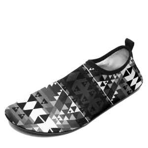Writing on Stone Black and White Sockamoccs Kid's Sockamoccs Slip On Shoes