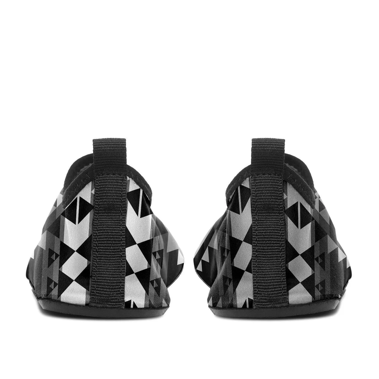 Writing on Stone Black and White Sockamoccs Kid's Sockamoccs Slip On Shoes